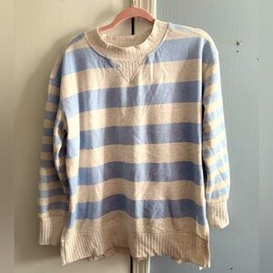 Maurices Blue and Cream Crew Neck Sweater